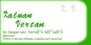 kalman vertan business card
